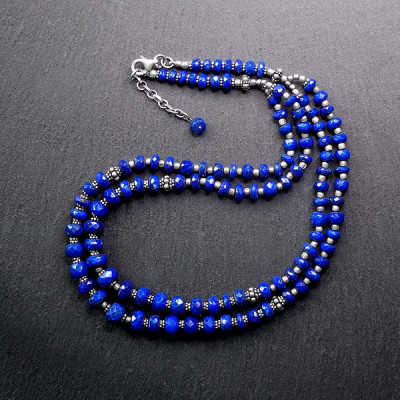 Lapis Lazuli Kette Doppelreihig